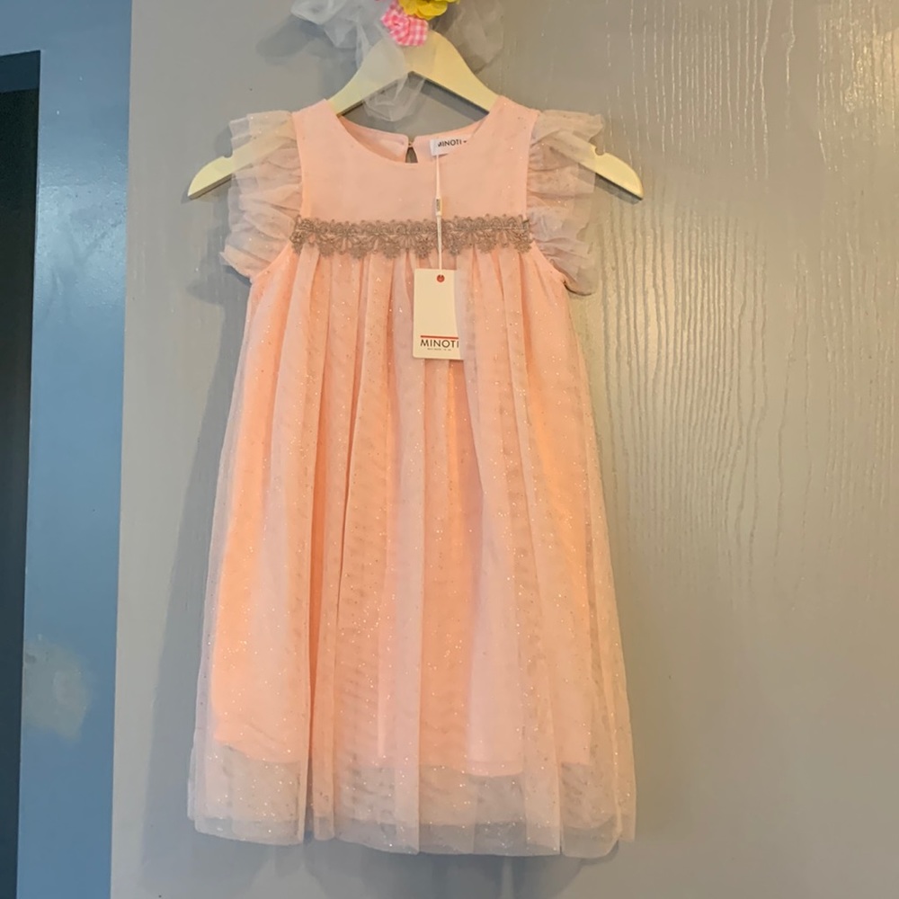 Minoti glitter mesh layered dress NWT